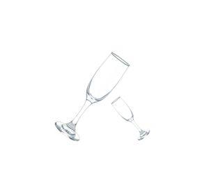 Set 6 Copas Champaña Vidrio 176 ML Transparente