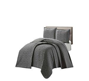 CUBRECAMA SEMI ACOLCHADO DELGADO 2 PLAZAS 230X250 CM GRIS 02