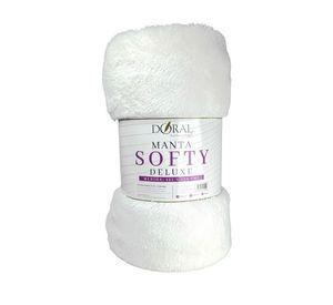 Manta Softy Lisa / Blanco – Doral 127×152 cm.