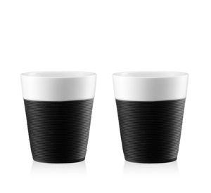 Set de 2 Vasos BISTRO Porcelana Con Manga de Silicona, 300 ml