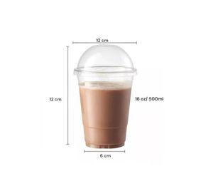 200 Vasos Desechables Tapa Domo 16oz