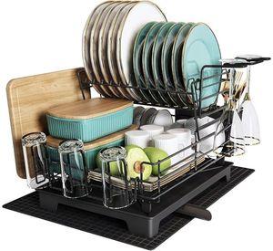 Secador Escurridor Platos 2 Niveles Desmontable Moderno