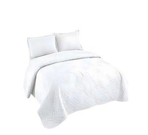 CUBRECAMA QUILT DE VERANO CON COLORES LISOS 2 PLAZAS BLANCO