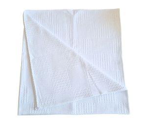Manta de Algodón Waffle 100% algodón color Blanco - 100cm x 100cm