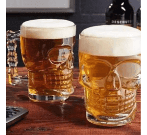 Set 6 Vasos Shoperos Calavera 540 ml para bebidas cervezas.
