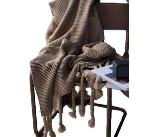 MANTA DECORATIVA MODELO CHENILLE CON FLECOS DE SOGA PARA CAMA O SOFA M5