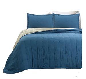 cubrecama super king azul