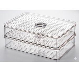 Contenedor Doble Jamón Y Queso Transparente Fiambres - Norplat