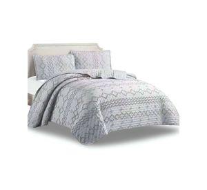 CUBRECAMA QUILT DELGADO TUFTING DE LUJO SUAVE PLAZA Y MEDIA N7