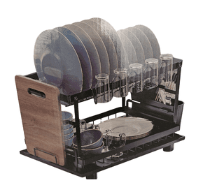 Escurridor Platos 2 Niveles 44cm Duradero con Cubiertero y Vasos