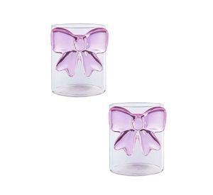 Pack de 2 Vasos de Cristal con Lazo