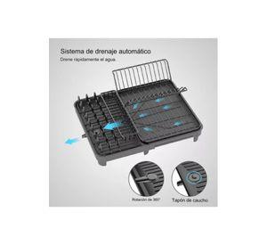 Escurridor de platos plegable, secaplatos para cocina con desagüe, rack organizador de cocina
