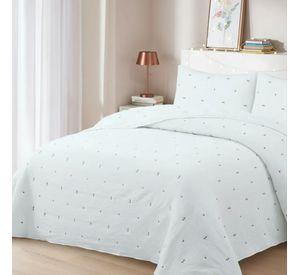 Cubrecama Primavera–Verano Bordado Floral 2 Plazas