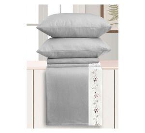 SABANA ANDES POLAR BORDADO FLOR GRIS 1.5 PL
