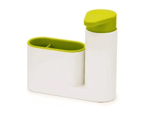 Set Dispensador Lavalozas Liquido Con Portaesponja Blanco