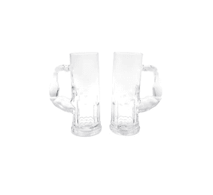 Vasos Cerveceros Set 2 Piezas Shop 550ml Vidrio Blanco
