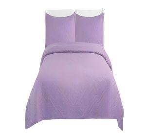 QUILT CUBRECAMA DE VERANO CON COLORES LISOS KING LILA