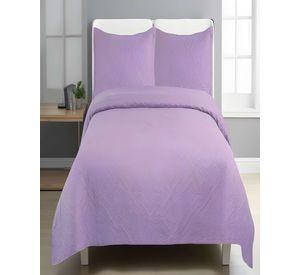 QUILT CUBRECAMA DE VERANO CON COLORES LISOS KING LILA