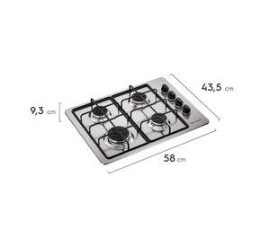 Encimera a Gas 4 Platos Encendido Automático KM4NX Inox