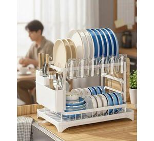 Secaplatos Escurridor Doble Nivel Organizador Cocina Jhn