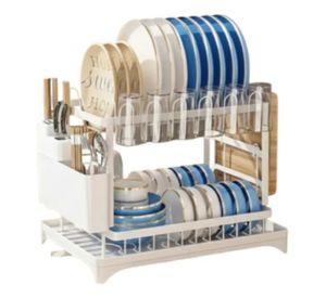 Secaplatos Escurridor Doble Nivel Organizador Cocina Jhn
