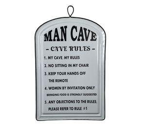 Placa Decorativa Man Cave Rules