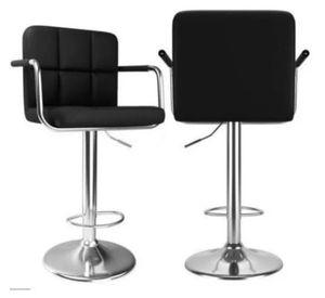 Pack 2 Sillas Taburete Bar Milán con Apoyabrazo Negro