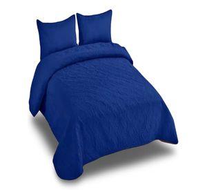 CUBRECAMA ELEGANTE  QUILT VERANO 2 PLAZA AZUL