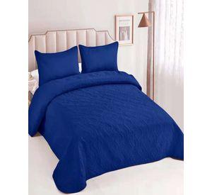 CUBRECAMA ELEGANTE  QUILT VERANO 2 PLAZA AZUL