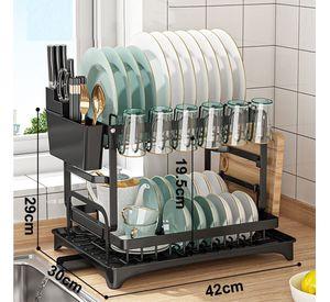 ESCURRIDOR DE PLATOS INOXIDABLE SECAPLATOS SECALOZA NEGRO CON SERVICIO