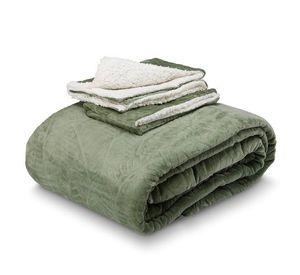 Colcha Flannel Shepa King Verde