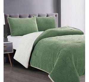 Colcha Flannel Shepa King Verde