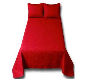 CUBRECAMA QUILT DE VERANO SUPER ELEGANTE PLAZA Y MEDIA 180X230 CM COLOR ROJO
