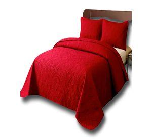 CUBRECAMA QUILT DE VERANO SUPER ELEGANTE PLAZA Y MEDIA 180X230 CM COLOR ROJO