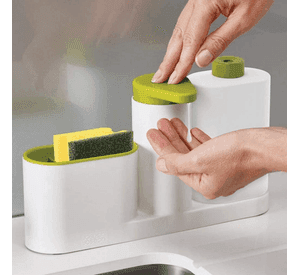 Dispensador Jabón Líquido Lavaplatos Lavalozas Porta Esponja Color Verde