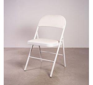 PACK 6 SILLA PLEGABLE DE METAL  ACOLCHADAS COLOR BLANCO