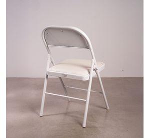 PACK 6 SILLA PLEGABLE DE METAL  ACOLCHADAS COLOR BLANCO