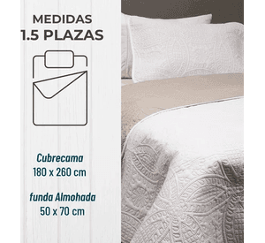 Cubrecama quilt reversible 1.5 plaza 180x260
