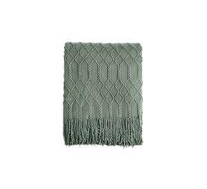 Mantas para sofas camas u oficinas con Flecos 127x152 cm Verde