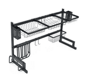 Rack escurridor platos vasos 85cm color negro