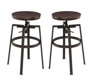 Pack Taburetes Bar Industrial Vintage Metal Madera