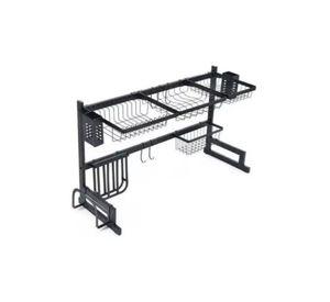 Rack Escurridor para Platos - Seca Vasos, 31.5 cm x 85 cm x 52 cm, 1 Unidad, Negro