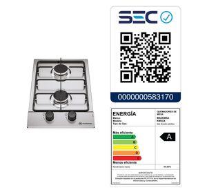 Encimera a Gas 2 Platos Parrilla Pletina KM2GX Inox