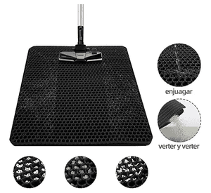 Alfombra Gato Salida Arenero Gato Baño, Atrapa Arena 45*60cm Negro