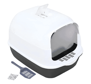 Arenero Para Gato Caja De Arena Con Tapa Y Puerta Abatible Color Negro