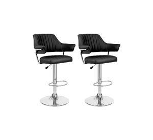 Pack 2 Silla Piso Bar con Respaldo y Reposabrazos