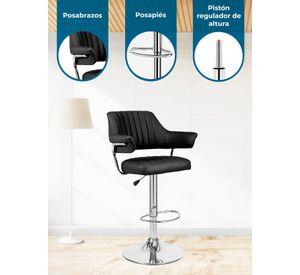 Pack 2 Silla Piso Bar con Respaldo y Reposabrazos