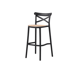 Taburete Negro de 75cm para Quincho Barra Terraza Estilo Ratán Arizona