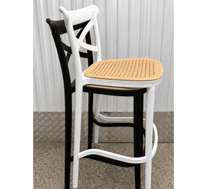 Taburete Negro de 75cm para Quincho Barra Terraza Estilo Ratán Arizona