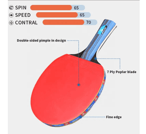 Pack de 2 Paletas de Ping Pong  5 estrellas+ 3 pelotas +bolsa